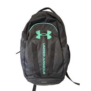 Under Armour Adult Hustle 5.0 Backpack, Black/Teal NWOT